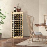 NNECW 40-Bottle Wood Wine Rack with Tabletop for Cellar & Dining Room