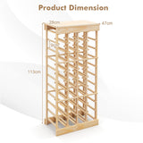 NNECW 40-Bottle Wood Wine Rack with Tabletop for Cellar & Dining Room