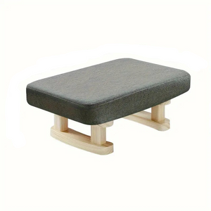 NNETM Retro Charm Wooden Footstool - Grey