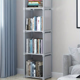 NNETM 4-Storey Multifunctional Metal Bookshelf with Back Panel