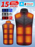 NNETM Heated Vest for Men (Large) – USB Rechargeable Smart Jacket with 15 Heating Zones