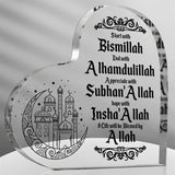NNETM Islamic Acrylic Heart-Shaped Eid Mubarak Ornament