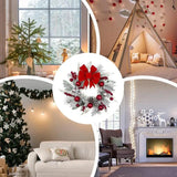 NNEOBA Christmas Wreath with Bow and Plush Flowers