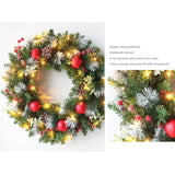 NNEOBA Christmas Wreath LED  with Red Berry for Door & Wall