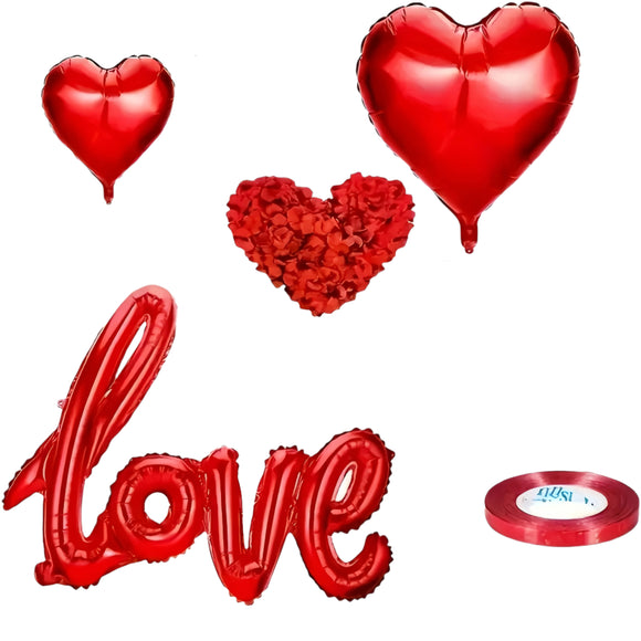 NNETM Romantic Red Rose Petals Balloon Decoration Kit