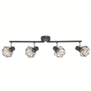 NNETM Industrial 4-Light Semi-Flush Ceiling Light