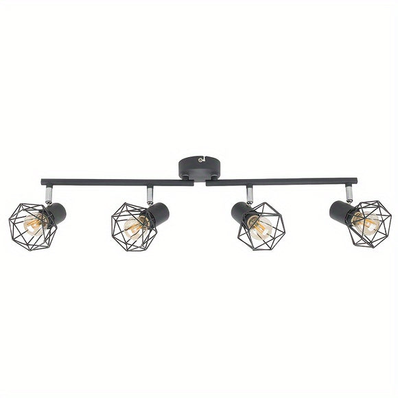 NNETM Industrial 4-Light Semi-Flush Ceiling Light