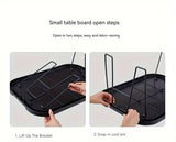 NNETM 1 Set Outdoor Camping Folding Storage Box with Wooden Lid - Coffee Color