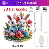 NNETM Acrylic Easter Bunny & Egg Decorative Sign