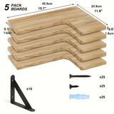 NNETM 5-Tier Wall Corner Shelf Set