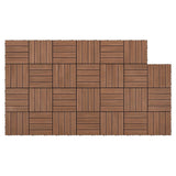 27pcs Pine Wood Interlocking Deck Tiles DIY Flooring