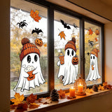 3-Piece Autumn Halloween Window Stickers of Cute Ghost
