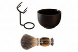 Premium Badger Hair Beard Brush and Shaving Bowl Set