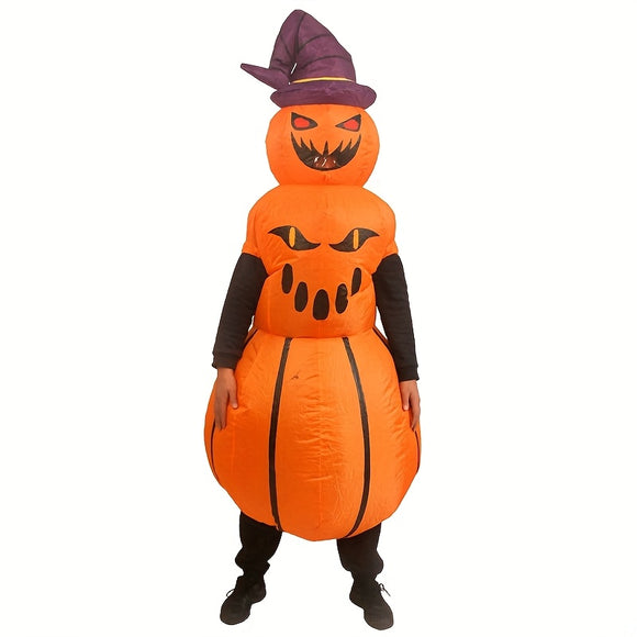 NNETM Inflatable Pumpkin Costume with Hat & Expressive Face