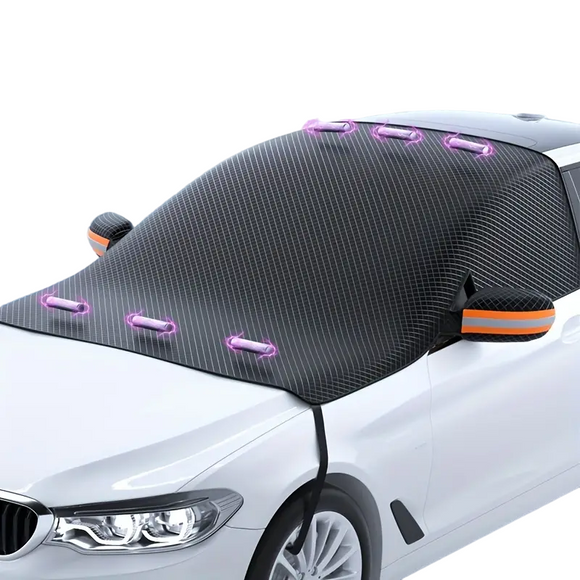 NNETM Premium Car Snow Cover - Magnetic Front Windshield Sunshade