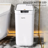 NNETM 2pcs Sleek White Trash Cans with Odor-Seal Lids
