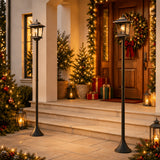 2pcs Solar Outdoor Lamp Posts Adjustable