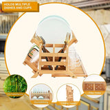NNETM High Quality Natural Bamboo Dish Rack - Foldable and Compact