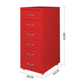 Levede 6 Drawer Office Cabinet Drawers Red-1922897593533337602