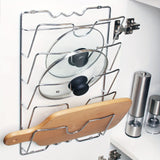 NNETM Wall-Mounted Multifunctional Kitchen Pot and Lid Rack
