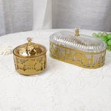 NNETM 3pcs Metal Ramadan Oval Tray Set Jewelry Organizer