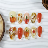 30-Piece 3D Almond-Shaped Press-On Nails for Halloween