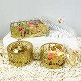 NNETM 3pcs Metal Ramadan Oval Tray Set Jewelry Organizer