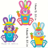 NNETM 10pcs Easter Bunny DIY Craft Kit Foam Decals