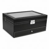 Double Watch Box with Jewelry Drawer Storage