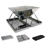 NNETM Stainless Steel Foldable Charcoal BBQ Grill – Portable Lightweight Camping Grill