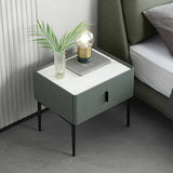 NNETM Black Metal Legs & Handles Bedside Table