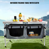 NNETM 3-Height Portable Folding Camping Table with Storage
