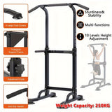 NNETM Foldable 10-Level Pull Up Tower – Pull Up Bar & Push Knee Raise Station(Black)