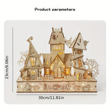 NNETM 3D Wooden Halloween House Puzzle
