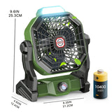 NNETM Rechargeable Camping Fan with LED & Hook