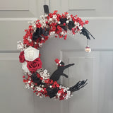 NNETM Gothic Black Cat Victorian Wreath Door Hanging