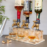 NNETM Three-Way Whiskey Decanter Tap Dispenser with Handle