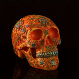 NNETM Vintage Resin Bone Skull Head with Plum Blossom Pattern