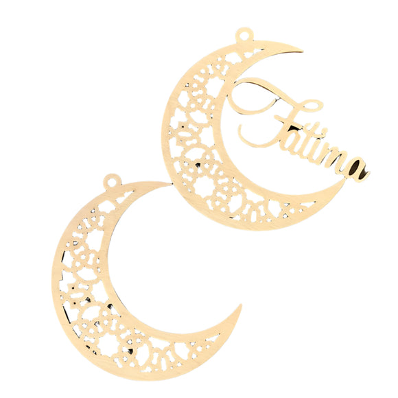 NNETM Wooden Crescent Moon Ramadan Decoration