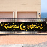 NNETM Black Gold Ramadan Kareem Star Moon Banner