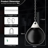 NNECW 45cm 50kg Water Punching Bag with Adjustable Metal Chain-Black
