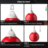 NNECW 45cm 50kg Water Punching Bag with Adjustable Metal Chain-Red