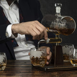 NNETM Skull Globe Wine Aerator Set with 4 Glasses