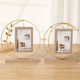 NNETM Classic Round Metal Photo Frame – Gold Decorative Picture Frame
