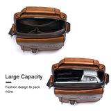NNETM Men's Genuine Leather Crossbody Vintage Business Bag