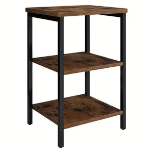 NNETM 3-tiers Bedside Table - Wood Storage Rack