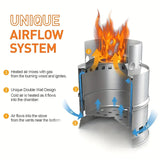 NNETM Portable Stainless Steel Firewood Stove for Outdoor Camping