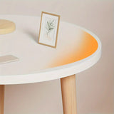 NNETM Minimalist Round White Coffee Table - Small and Space-Saving