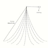 NNETM Enchanting Christmas Waterfall Tree Lights: 8 Magical Modes