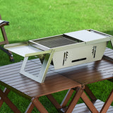 NNETM Portable Folding Charcoal Grill – Stainless Steel BBQ for Camping & Outdoor Use
